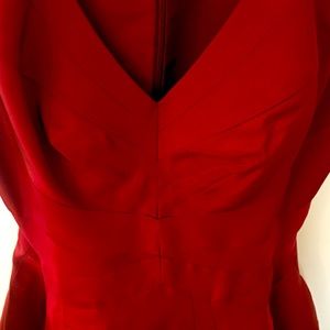 ZAC POSEN RED CRIMSON BLACK TIE COCKTAIL DRESS 6 - LIKE NEW!